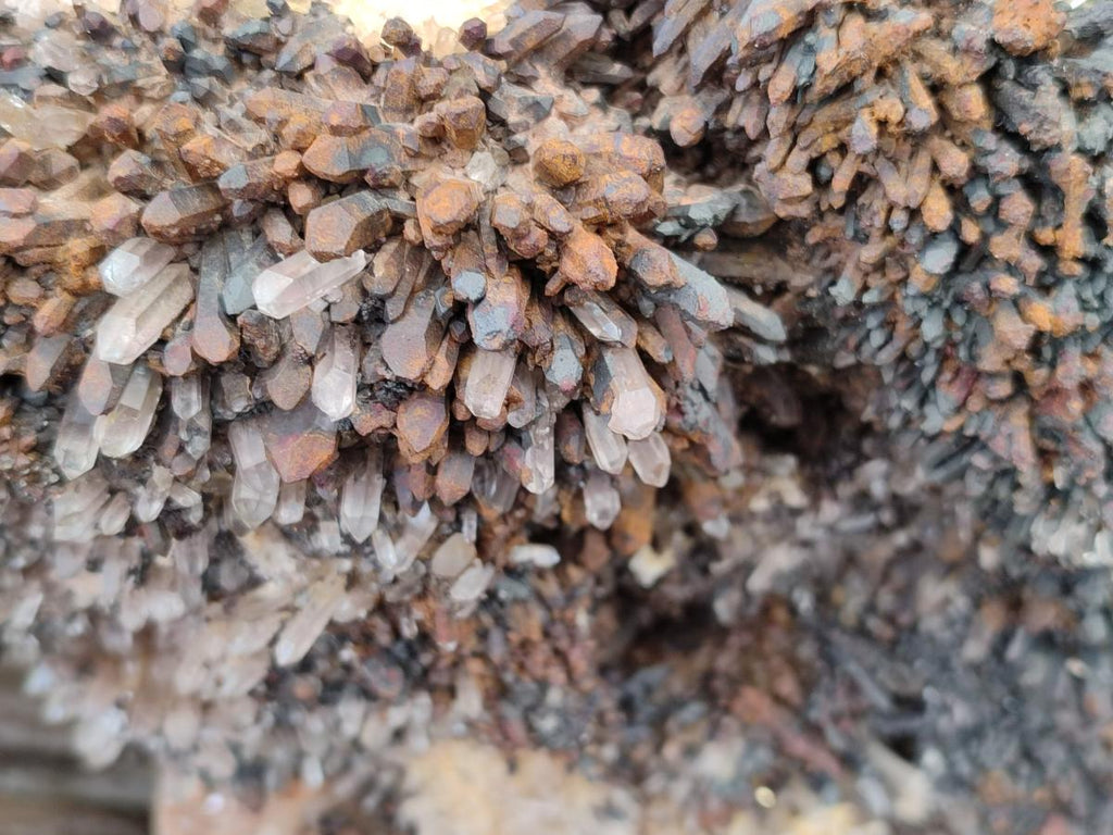 Natural XL Goethite Coated Blacknite Quartz Cluster x 1 From Madagascar - Toprock Gemstones and Minerals 