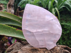 Hand Made Gemmy Rose Quartz Leaf Bowl Carvings x 3 From Madagascar