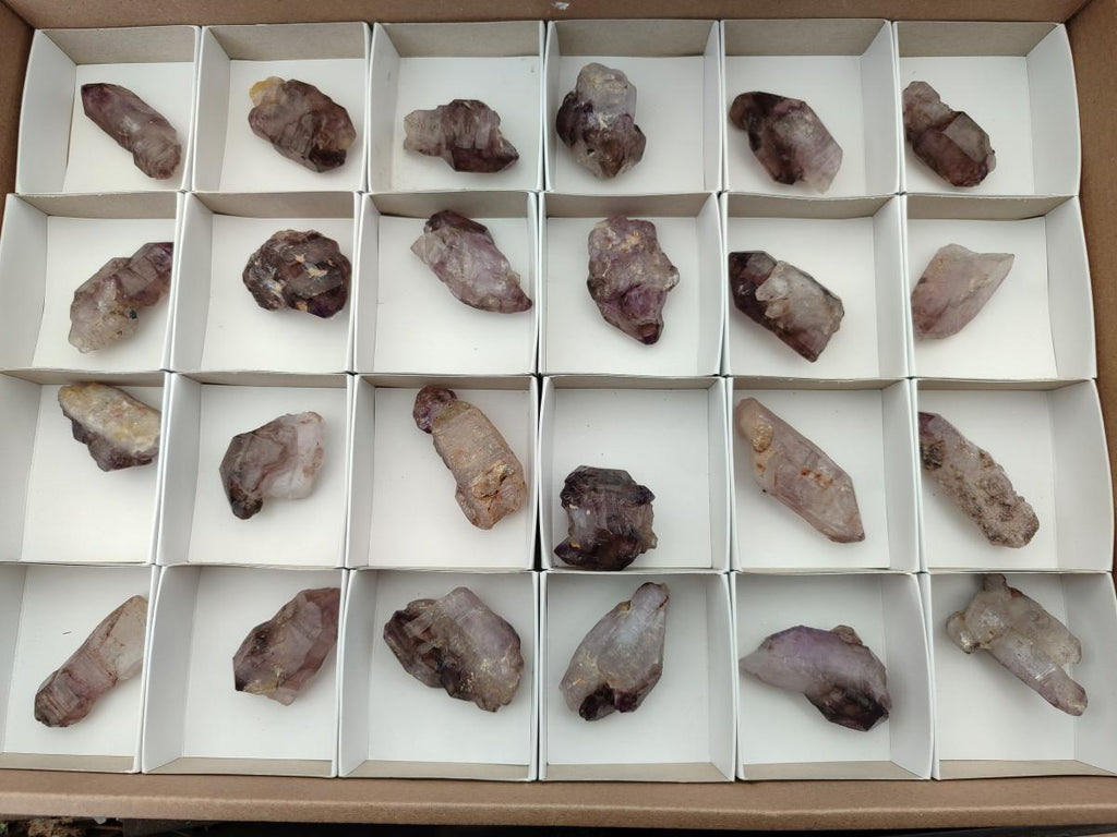 Natural Smokey Amethyst Crystals x 24 From Chiredzi, Zimbabwe