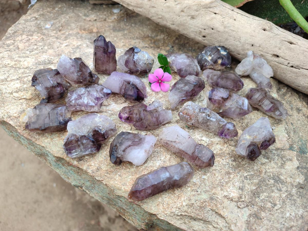 Natural Smokey Amethyst Crystals x 24 From Chiredzi, Zimbabwe