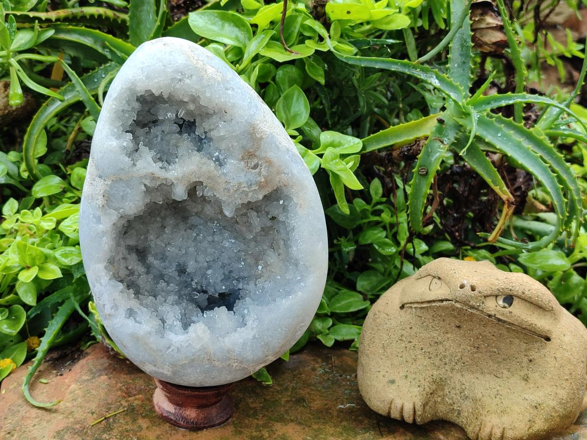Polished Large Blue Celestite Egg x 1 From Sakoany, Madagascar
