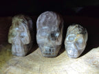 Hand Made Smokey Quartz Skull Carvings x 3 From Madagascar