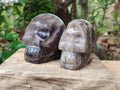 Hand Made Smokey Quartz Skull Carvings x 3 From Madagascar