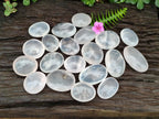 Polished Girasol and Girasol Rose Quartz Palm Stones x 20 From Ambatondrazaka, Madagascar