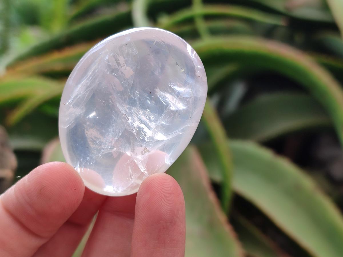 Polished Girasol and Girasol Rose Quartz Palm Stones x 20 From Ambatondrazaka, Madagascar