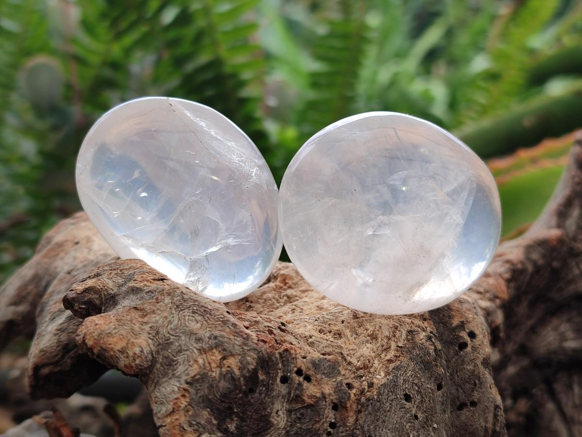 Polished Girasol and Girasol Rose Quartz Palm Stones x 20 From Ambatondrazaka, Madagascar