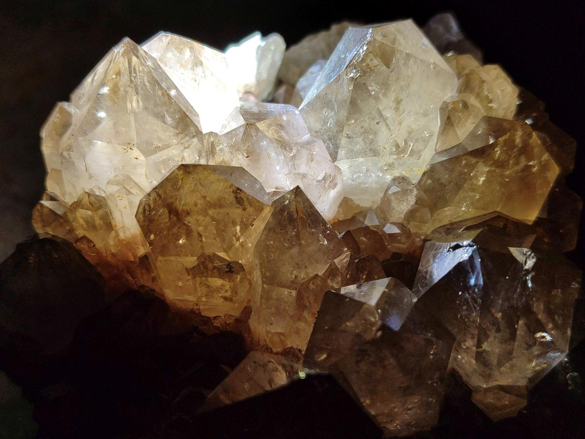 Natural Smokey Phantom Quartz Clusters x 2 From Luena, Congo