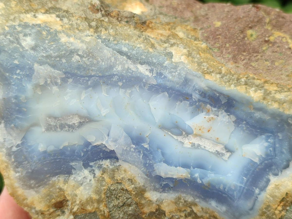 Natural Blue Lace Agate Geode Specimens x 4 From Nsanje, Malawi - Toprock Gemstones and Minerals 