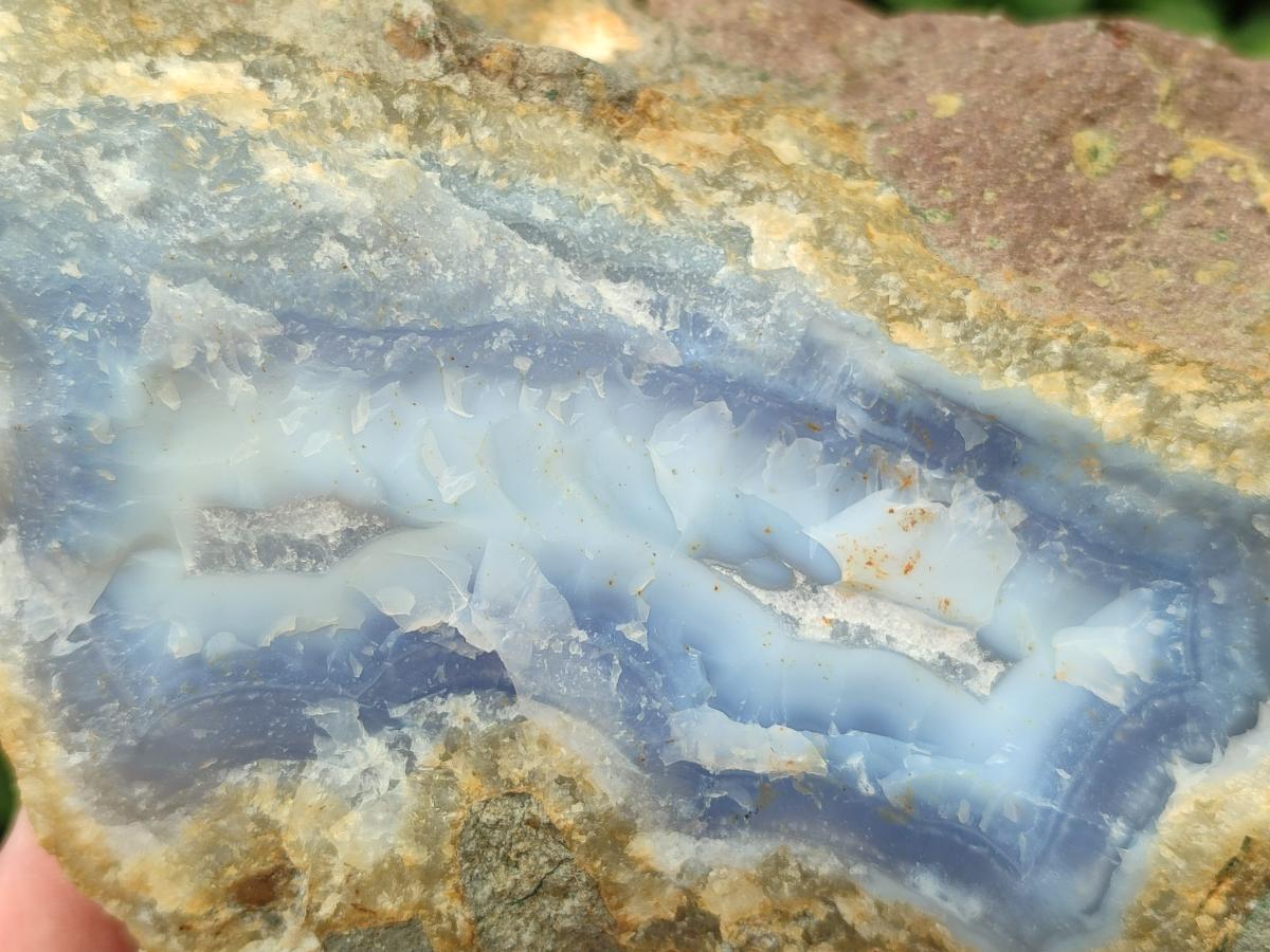 Natural Blue Lace Agate Geode Specimens x 4 From Nsanje, Malawi - Toprock Gemstones and Minerals 