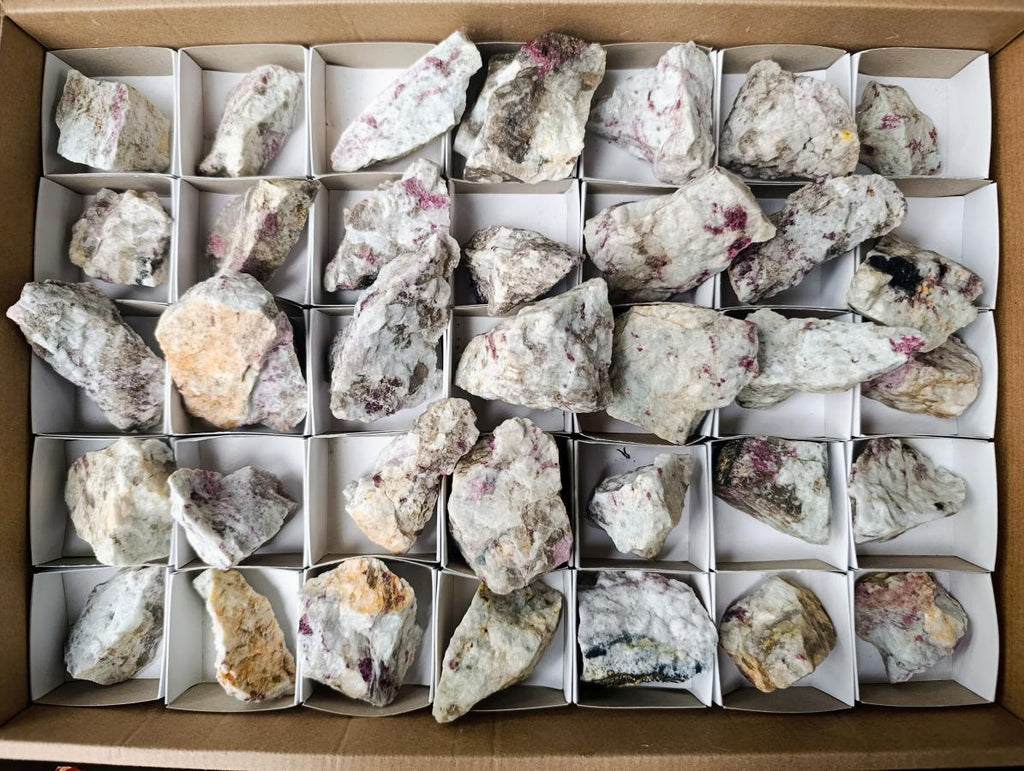 Natural Cobbed Pink Rubelite Tourmaline x 35 From Ambatondrazaka, Madagascar