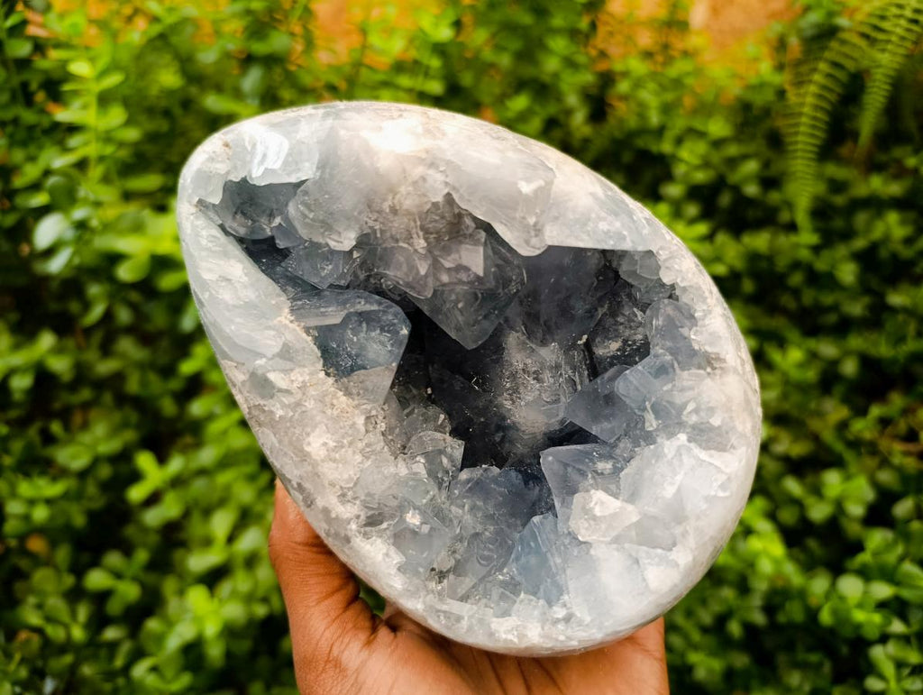 Polished Large Blue Celestite Egg x 1 From Sakoany, Madagascar