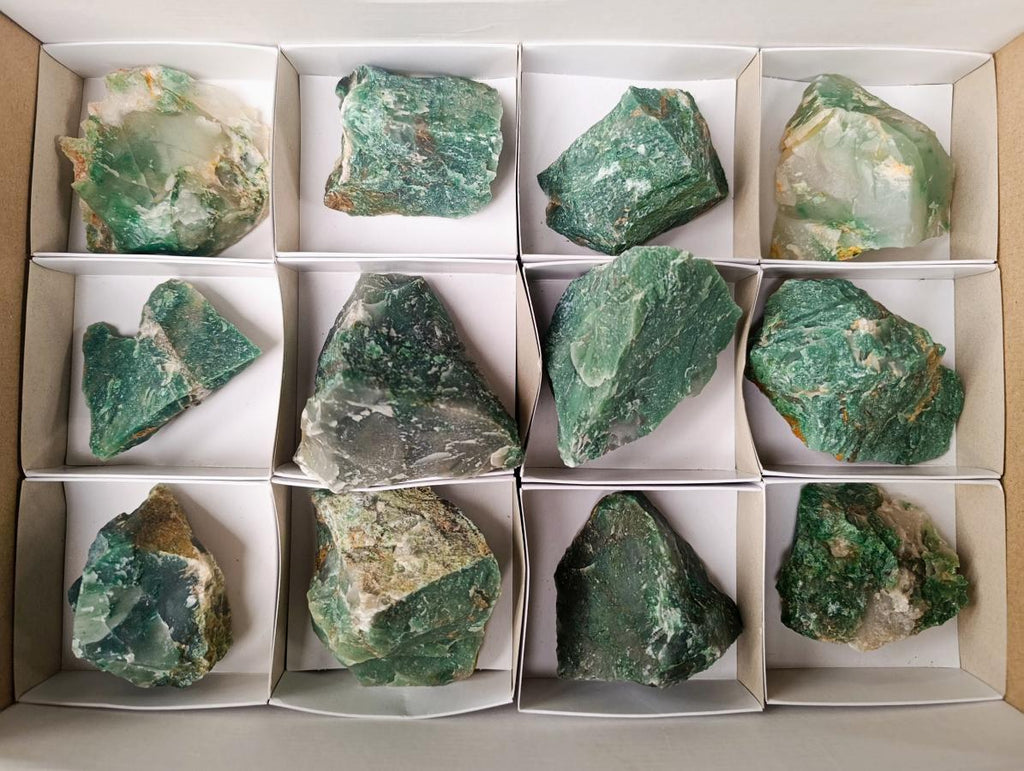Natural Swazi Jade Cobbed Specimens x 12 From Swaziland