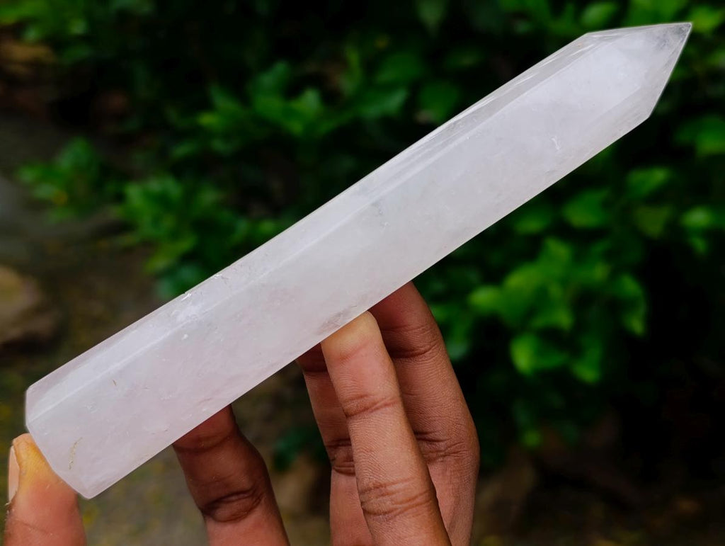 Polished Long Thin Gemmy Rose Quartz Crystals x 12 From Madagascar