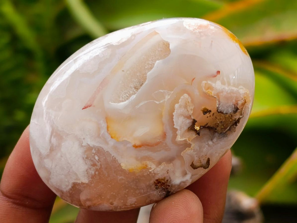 Polished Flower Agate Palm Stones x 20 From Antsahalova, Madagascar
