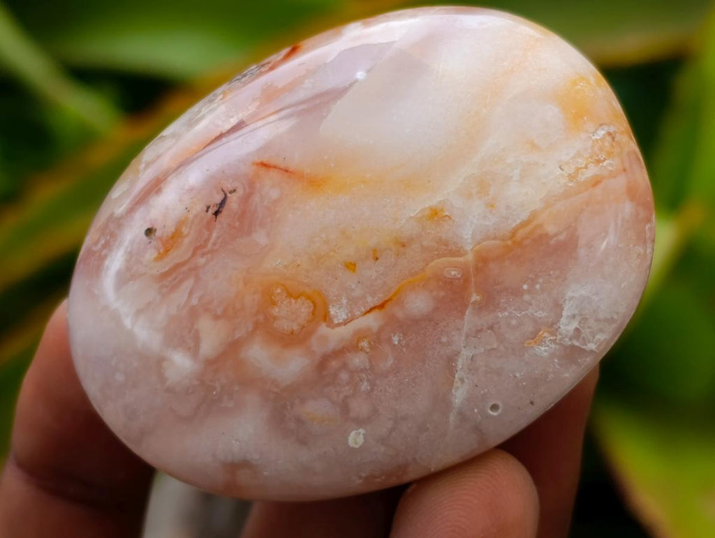 Polished Flower Agate Palm Stones x 20 From Antsahalova, Madagascar