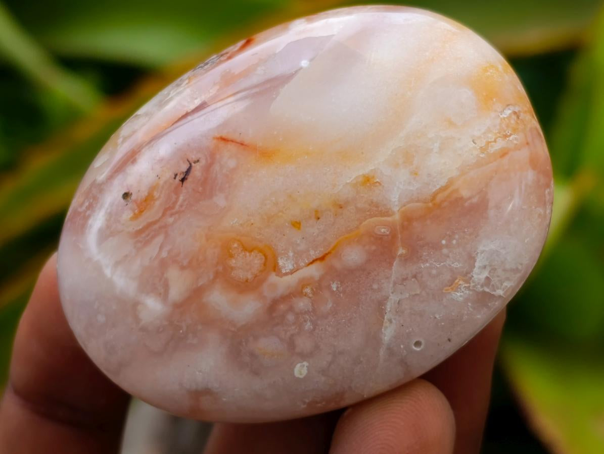 Polished Flower Agate Palm Stones x 20 From Antsahalova, Madagascar