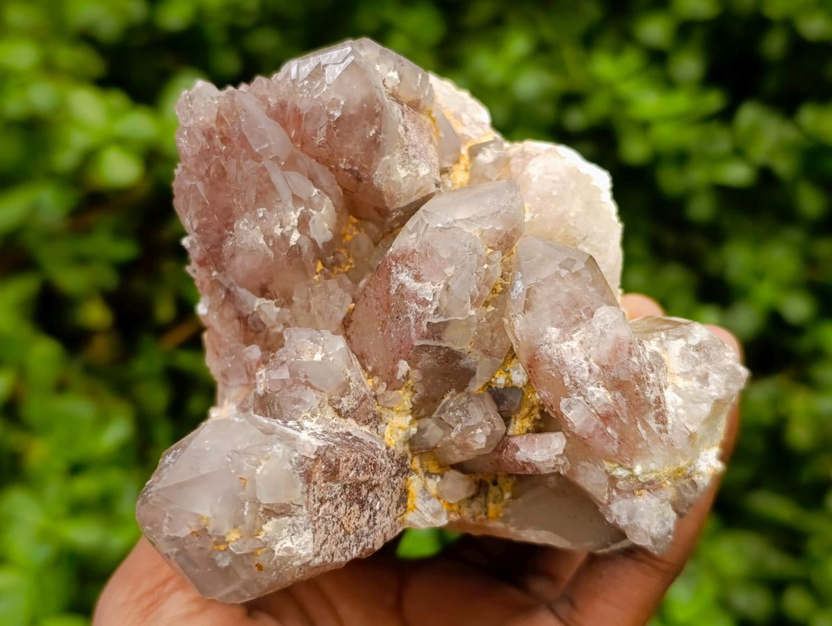 Natural Red Hematoid Quartz Crystal Clusters x 3 From Karoi, Zimbabwe
