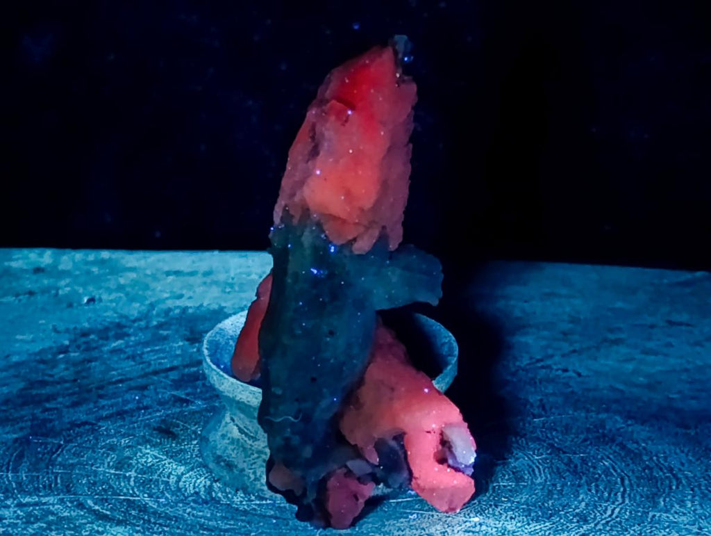 Natural Drusy Quartz Coated Spearhead Calcite Crystals x 24 From Albert's Mountain, Lesotho