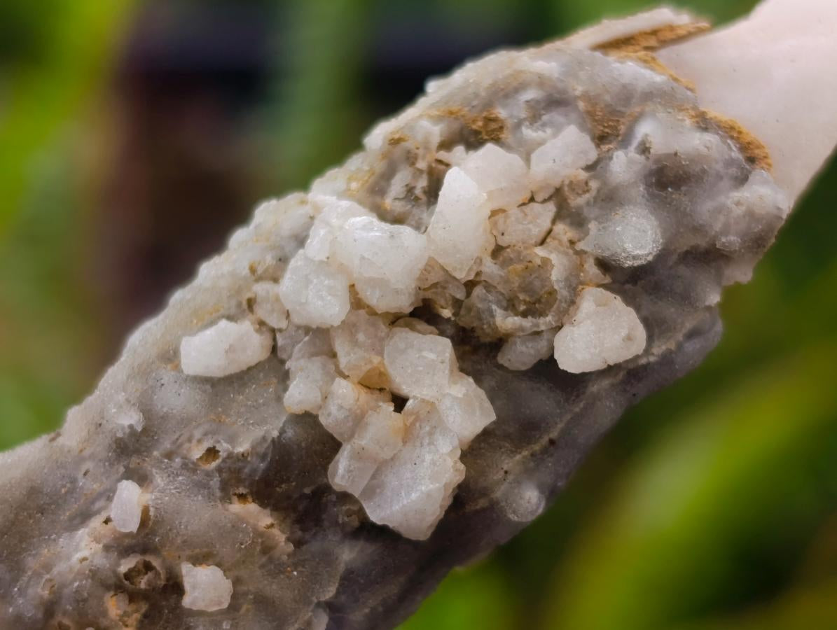 Natural Drusy Quartz Coated Spearhead Calcite Crystals x 24 From Albert's Mountain, Lesotho