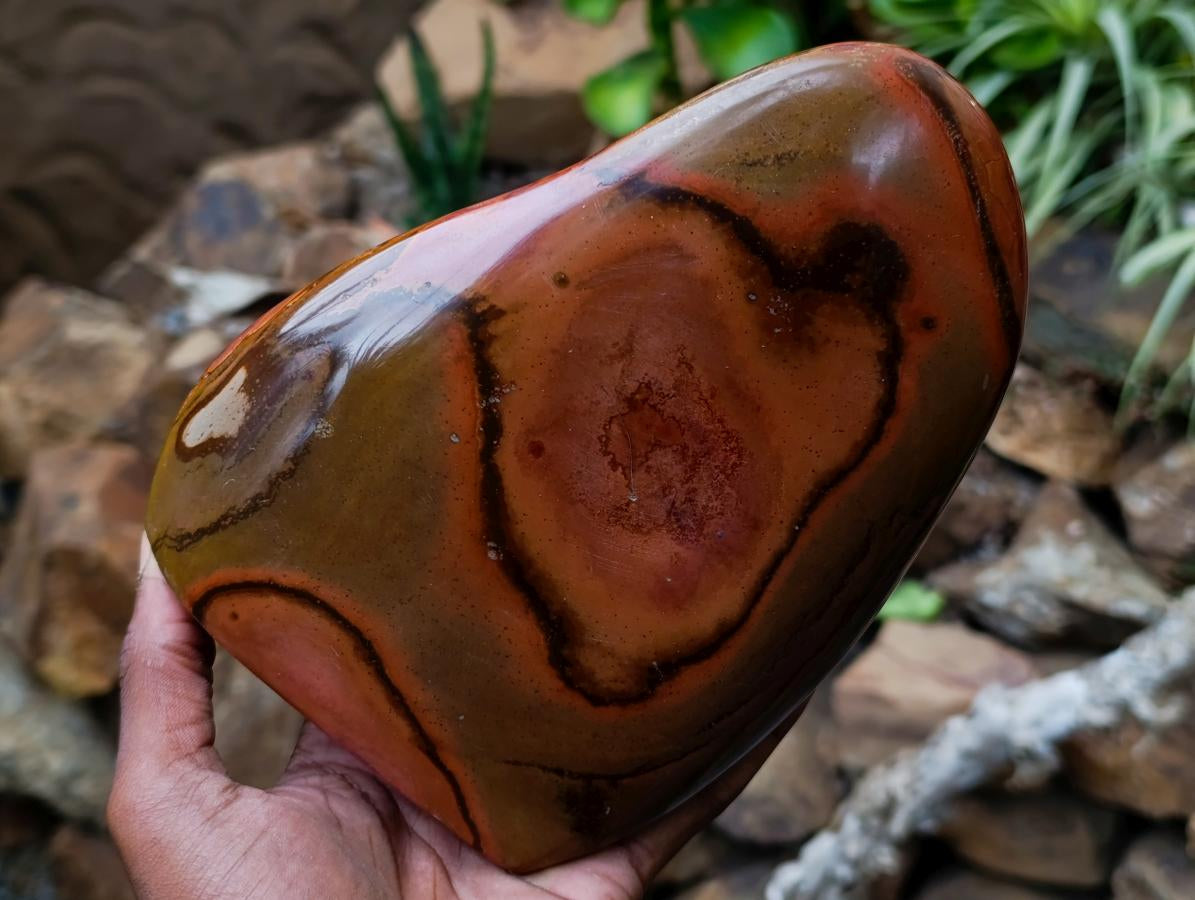 Polished Polychrome Jasper Standing Free Forms x 6 From NW Coast, Madagascar