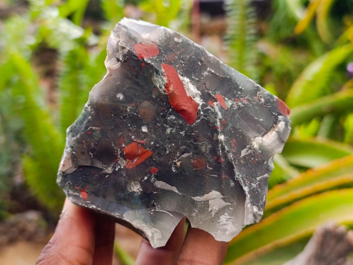 Natural Cobbed Bloodstone Pieces x 4 From Swaziland