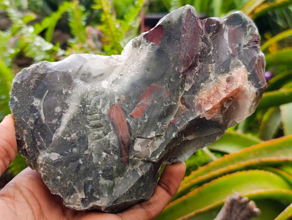 Natural Cobbed Bloodstone Pieces x 4 From Swaziland