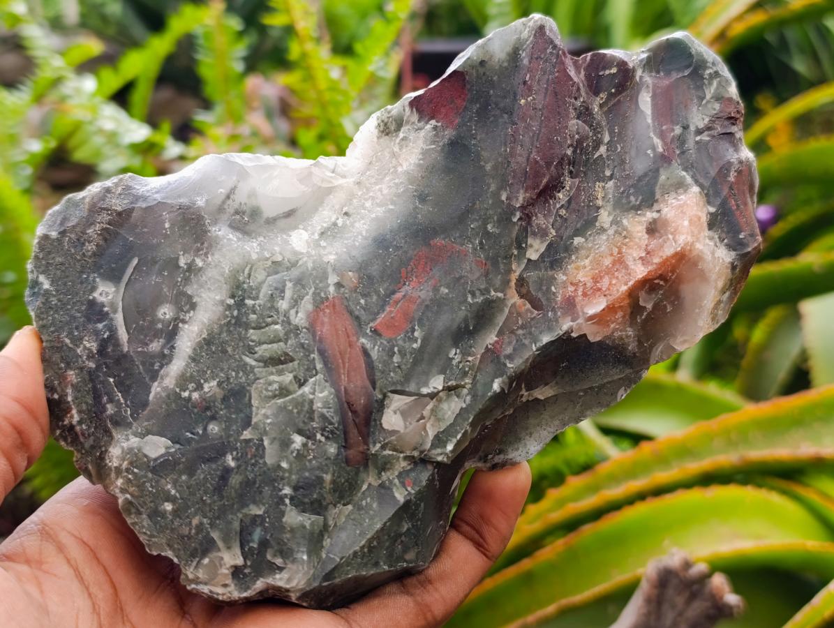 Natural Cobbed Bloodstone Pieces x 4 From Swaziland