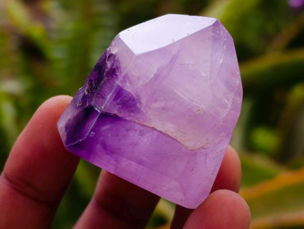 Polished Window Amethyst Crystals x 12 From Akansobe, Madagascar
