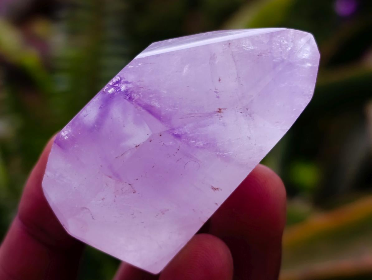 Polished Window Amethyst Crystals x 12 From Akansobe, Madagascar
