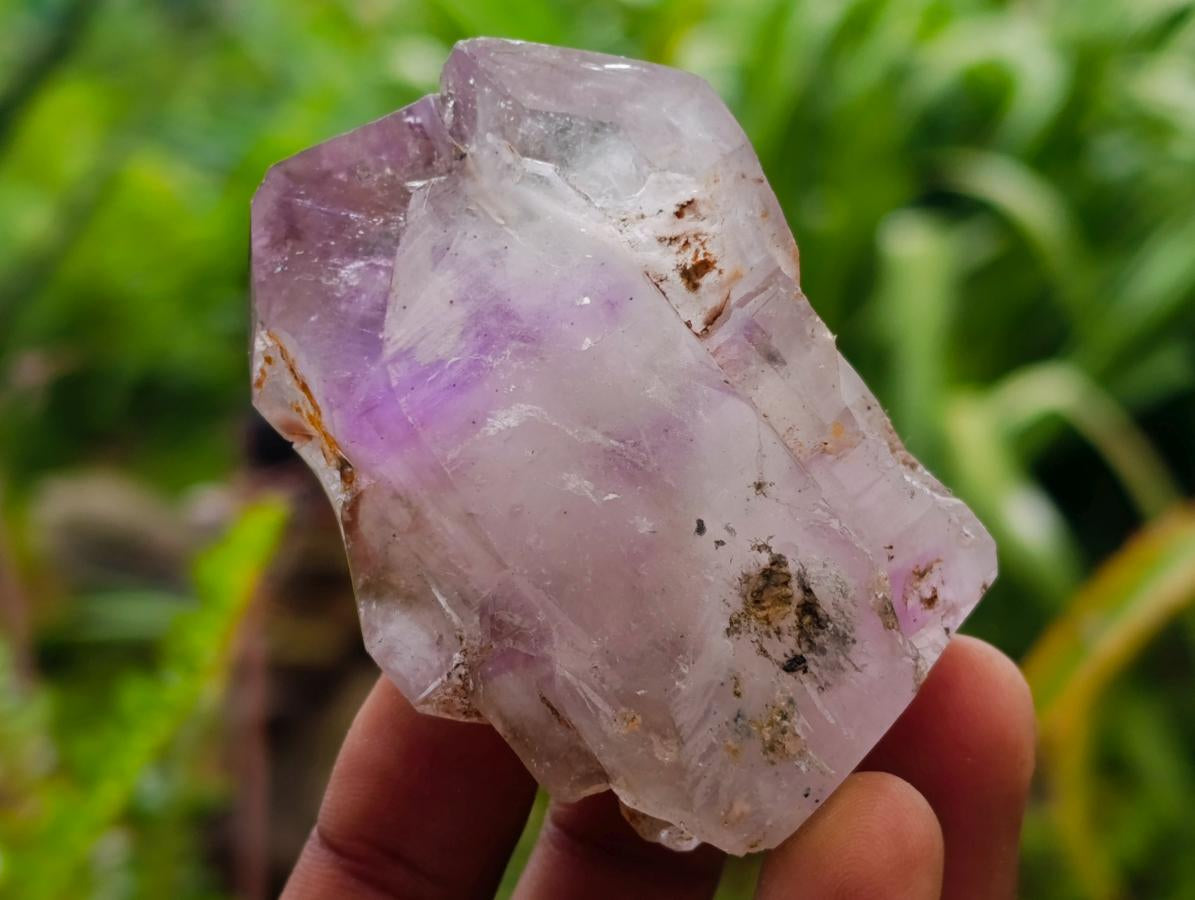 Polished Window Amethyst Crystals x 12 From Akansobe, Madagascar