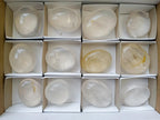 Polished Girasol Pearl Quartz Palm Stones x 12 From Ambatondrazaka, Madagascar