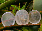 Polished Girasol Pearl Quartz Palm Stones x 12 From Ambatondrazaka, Madagascar