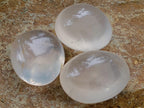 Polished Girasol Pearl Quartz Palm Stones x 12 From Ambatondrazaka, Madagascar