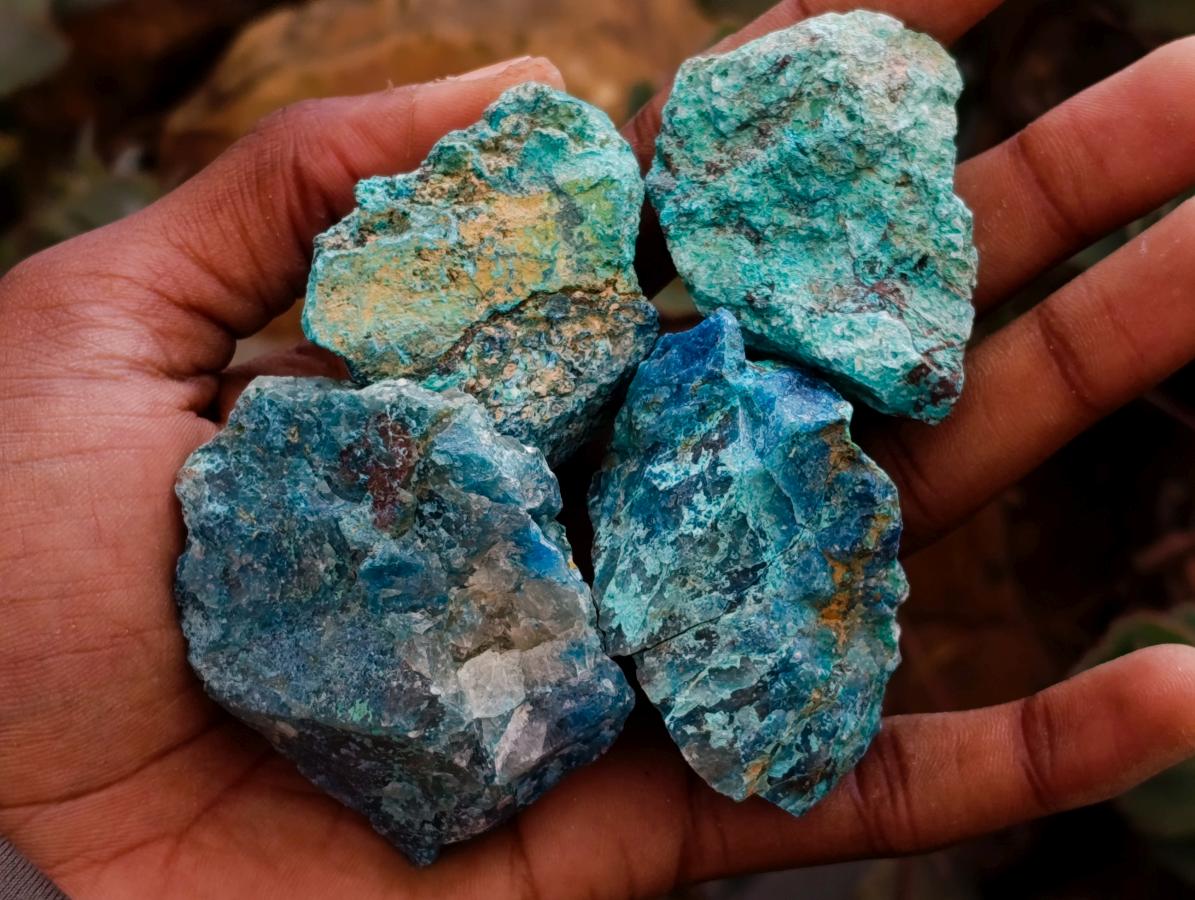 Natural Rough Shattuckite Specimens x 35 From Kaokoveld, Namibia