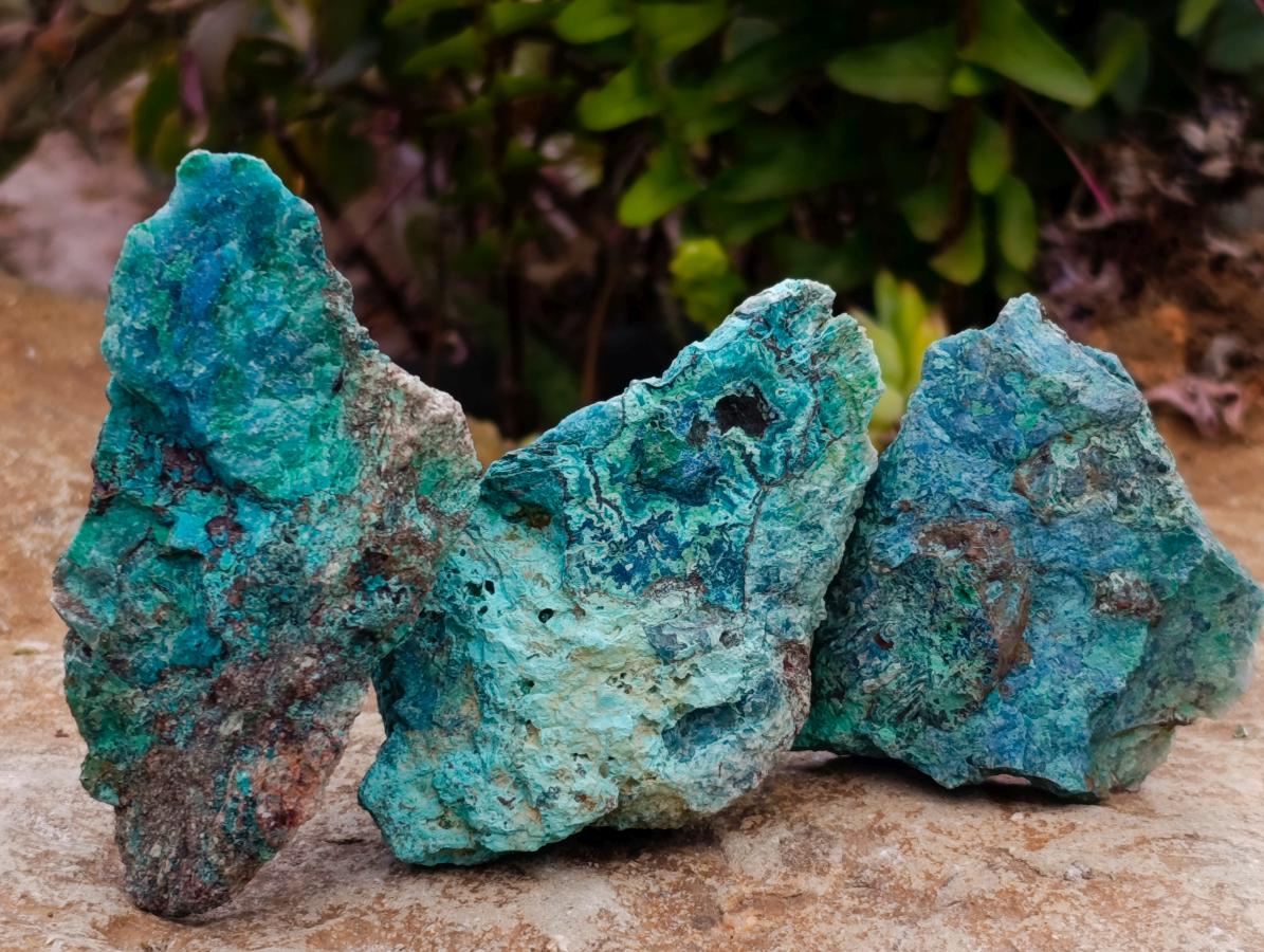 Natural Rough Shattuckite Specimens x 35 From Kaokoveld, Namibia