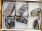 Polished Rare Purple Sunset Flash Labradorite Standing Free Forms x 6 From Madagascar