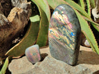 Polished Sunset Purple Labradorite Standing Free Forms x 2 From Madagascar
