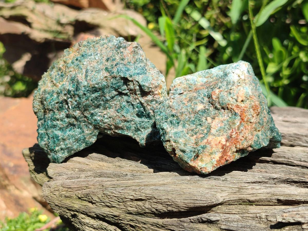 Natural Cobbed Blue Apatite Specimens x 12 From Betroka, Madagascar