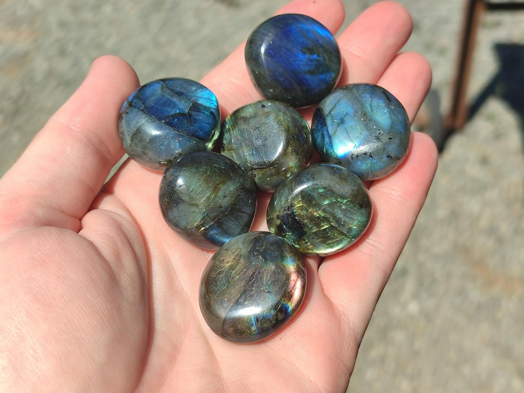 Polished Rounded Labradorite Free Forms x 70 From Madagascar