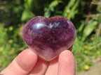 Polished Banded Amethyst Hearts x 13 From Madagascar