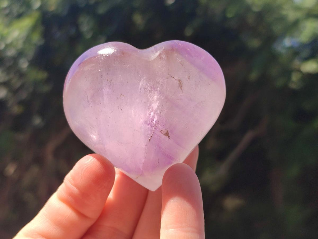Polished Banded Amethyst Hearts x 13 From Madagascar