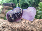 Polished Banded Amethyst Hearts x 13 From Madagascar
