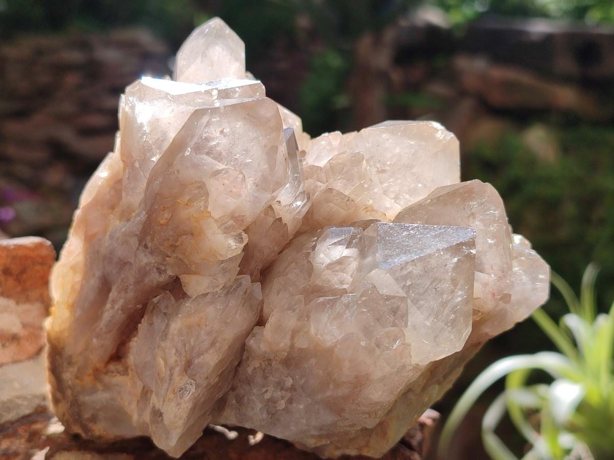 Natural White Phantom Cascading Smokey Luena Quartz Clusters x 2 From Luena, Congo