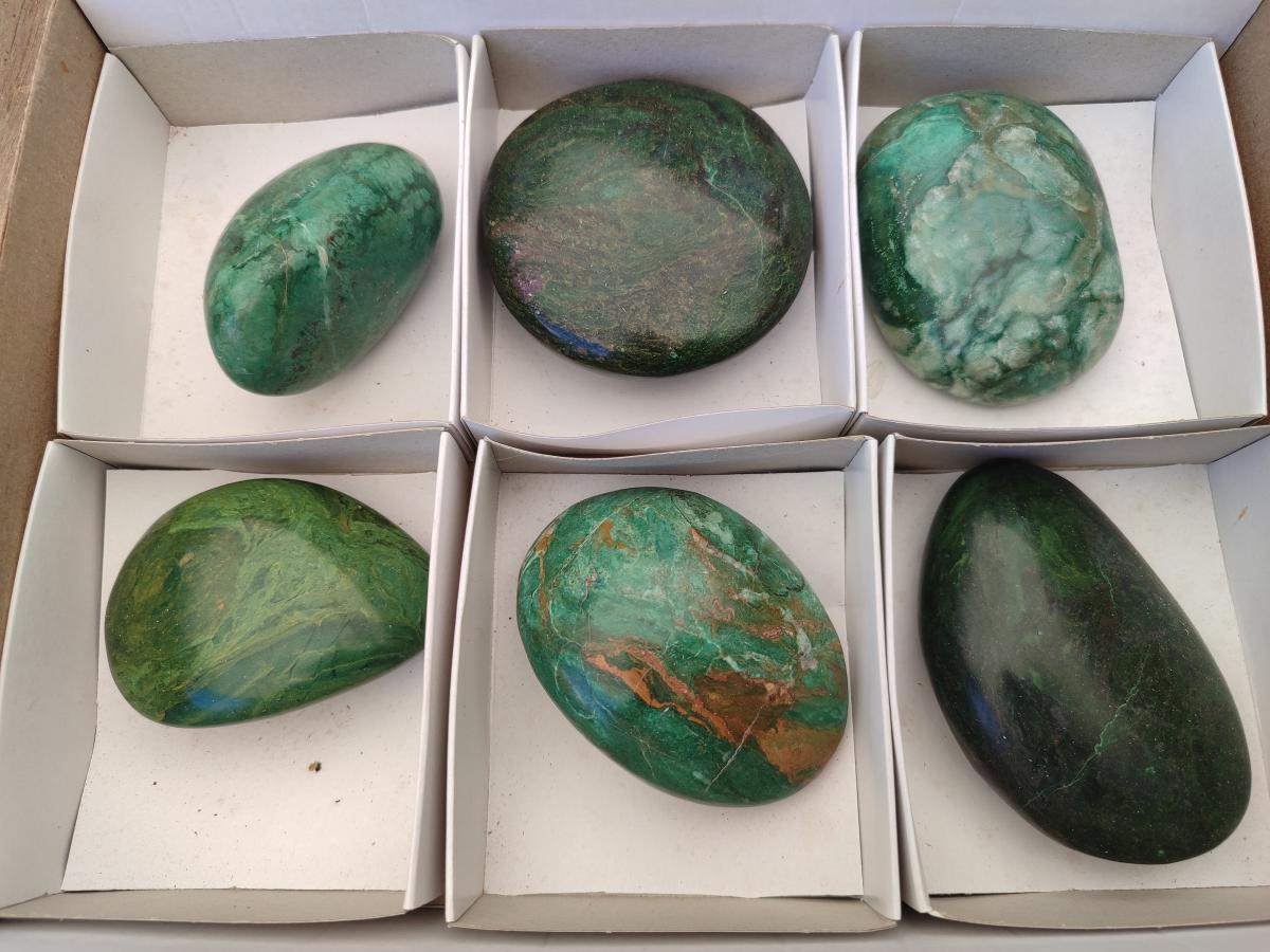 Polished Large Verdite Free Forms x 6 From Zimbabwe
