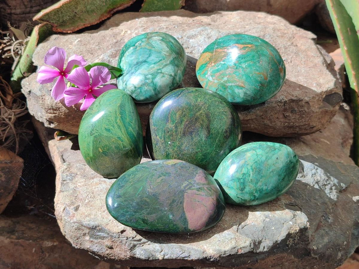 Polished Large Verdite Free Forms x 6 From Zimbabwe