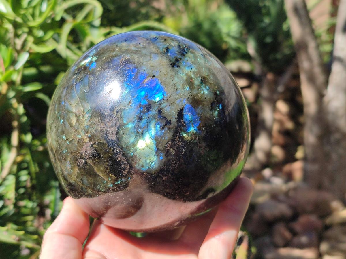 Polished Large Labradorite Sphere x 1 From Madagascar