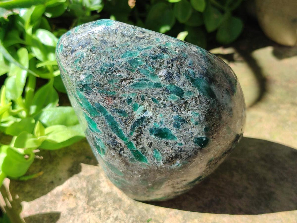 Polished Emerald Mica 'Mutokolite' Standing Free Forms x 2 From Mutoko, Zimbabwe