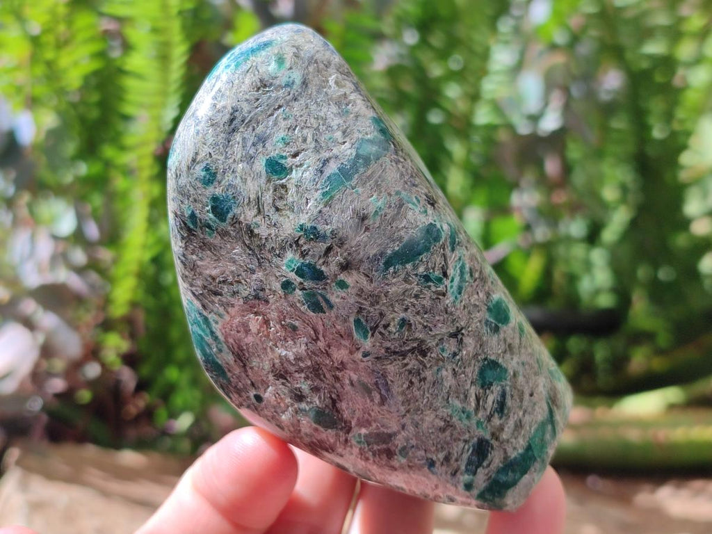 Polished Emerald Mica 'Mutokolite' Standing Free Forms x 2 From Mutoko, Zimbabwe