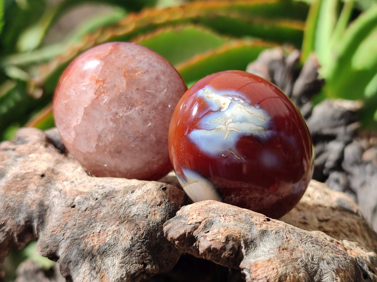 Polished Carnelian Agate Gemstone Galets x 12 From Madagascar