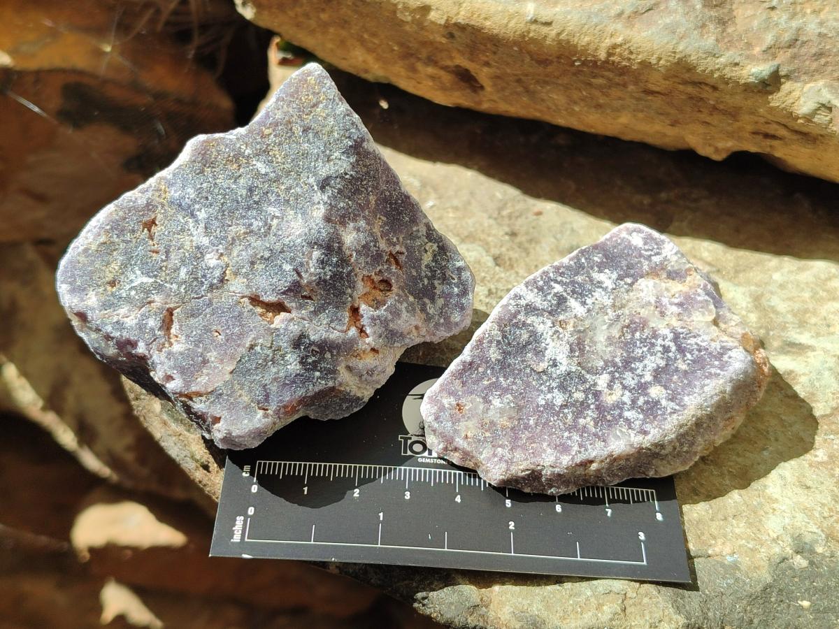 Natural Purple Lepidolite Cobbed Specimens x 24 From Rubicon Mine, Namibia